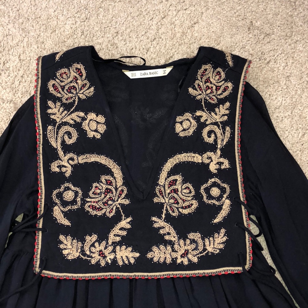 Zara embroidered dress